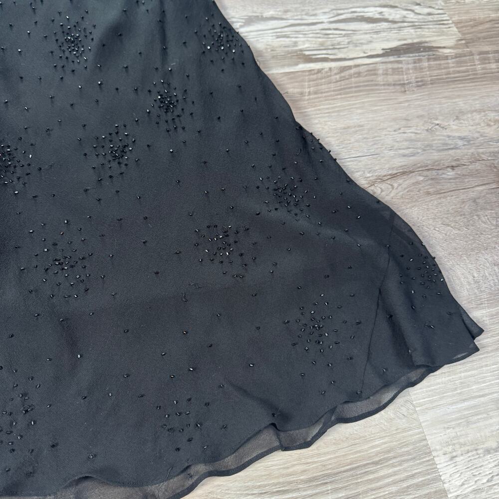 Vintage Sue Wong Y2K Black Silk Beaded Dress Dark Fairy Goth Homecoming Formal 2 - Picture 6 of 13